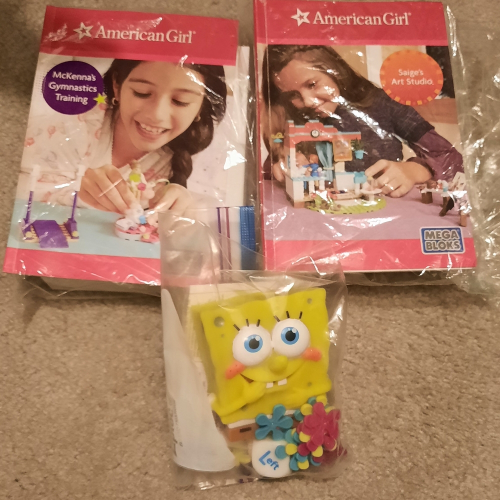 American Girl Mega Bloks Set with SpongeBob Burping game